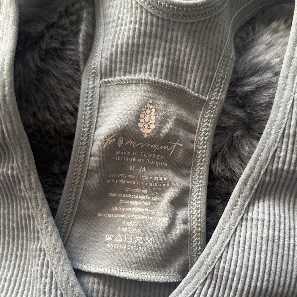 FP Movement by Free People Ribbed V-Neck Racerback Bralette - Light Gray - Picture 4 of 4